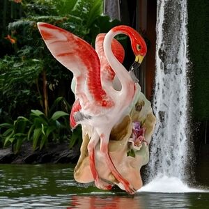 Vtg Flamingo MINI Vase Planter Japan Porcelain Succulent Air Plants Kitschy READ